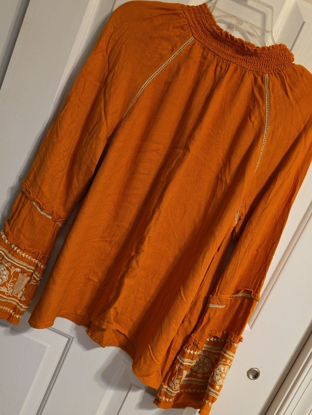 Women’s Embroidered Bell-Sleeve Boho Top